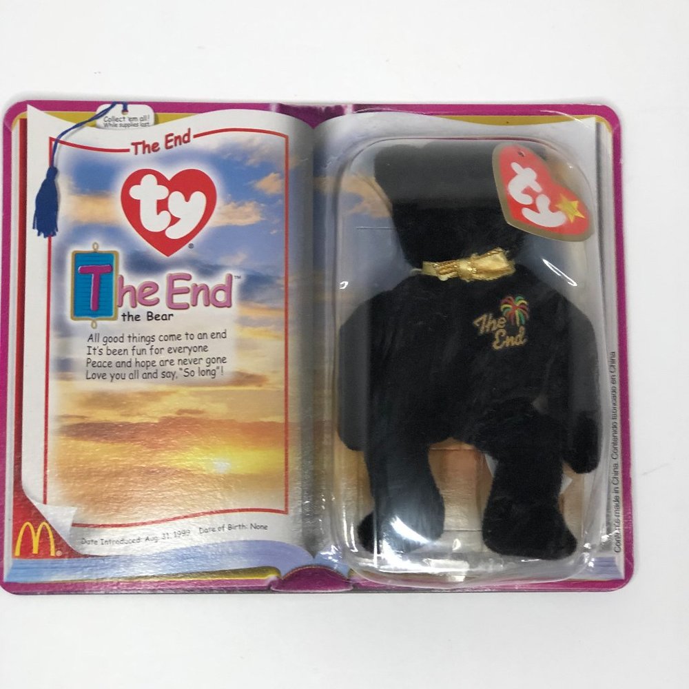 RARE Ty Teenie Beanie Babies - The End Bear - Vtg. - New In Package Collectible